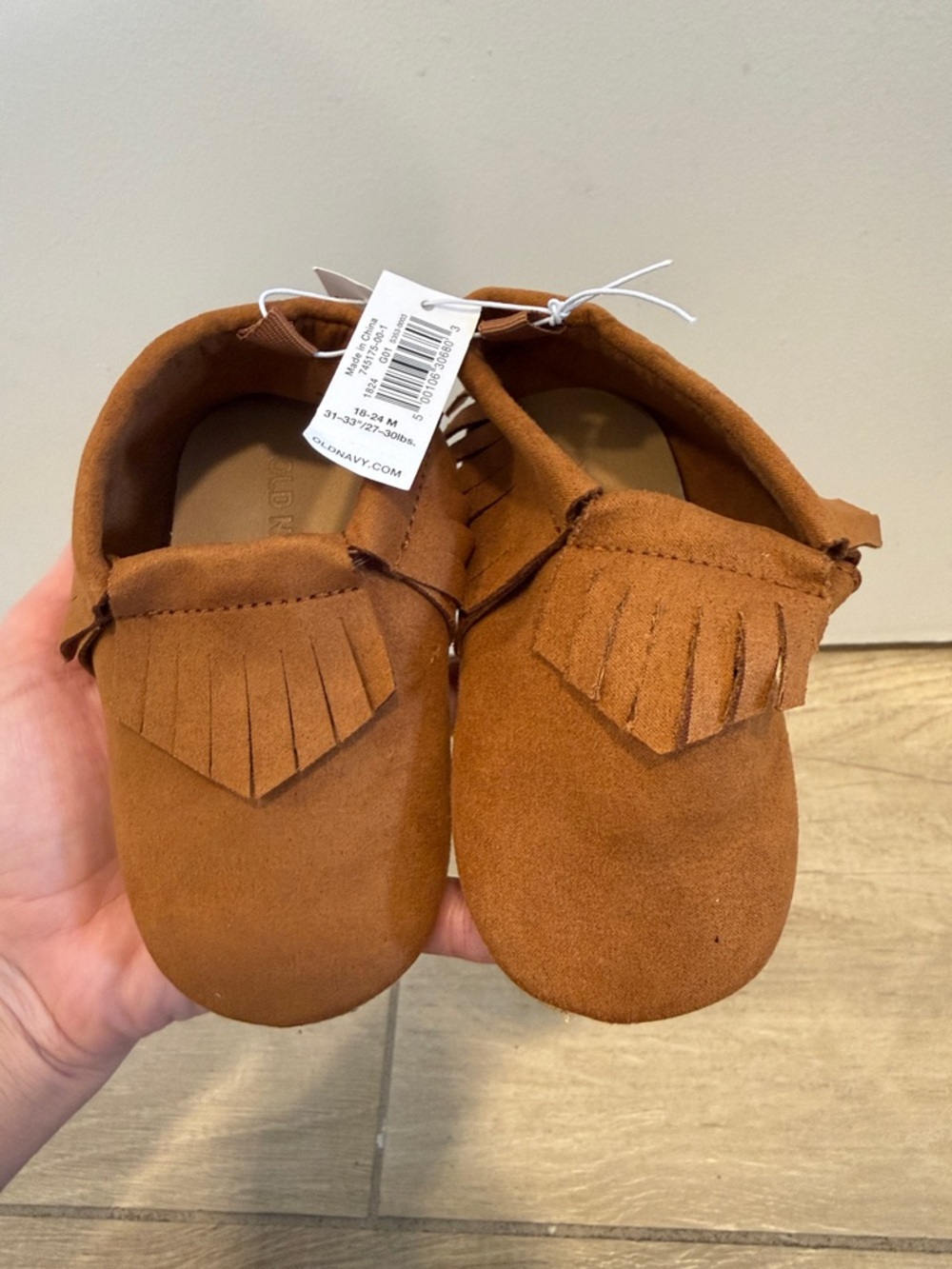 Old Navy Kids Brown Suede Fringe Moccasins